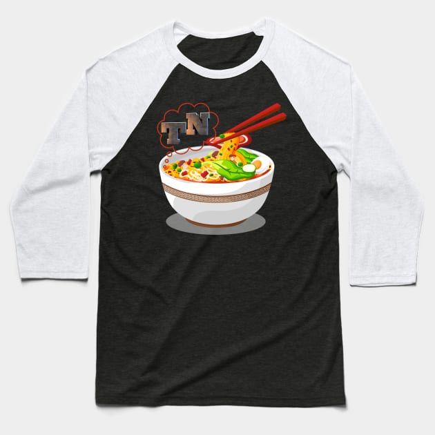 I Think I Love Noodles Baseball T-Shirt by ahlama87